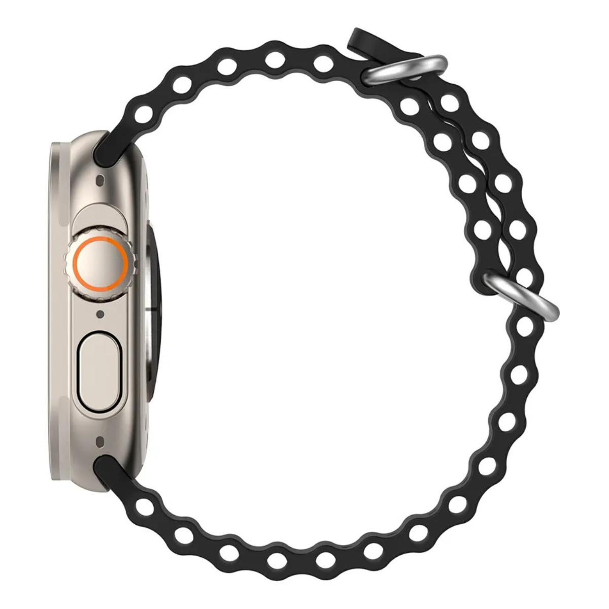 Pulseira Ondulada Preta App 44mm Design Elegante