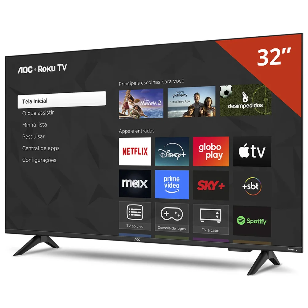 Smart Tv Aoc DLED 32"" Wi-Fi Roku Tv Quad Core - 32s5155/78g - view 6