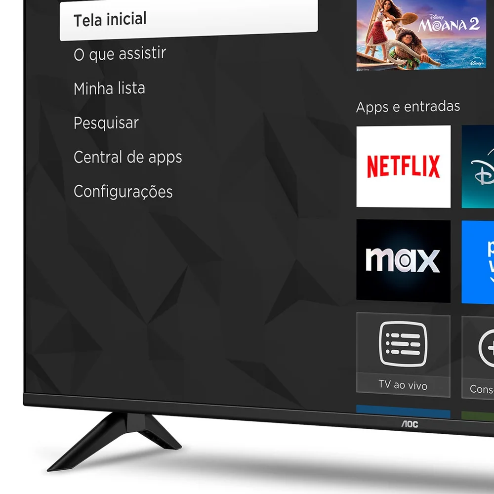 Imagem 3 de 5 do produto Smart Tv Aoc DLED 32" Wi-Fi Roku Tv Quad Core - 32s5155/78g