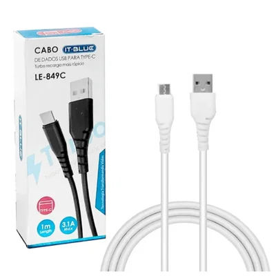 Cabo para Celular Smartphone USB Tipo C  Tam. 02 Metro Turbo 4.8A - Dados Ultra Performance Rápido - PANAMI