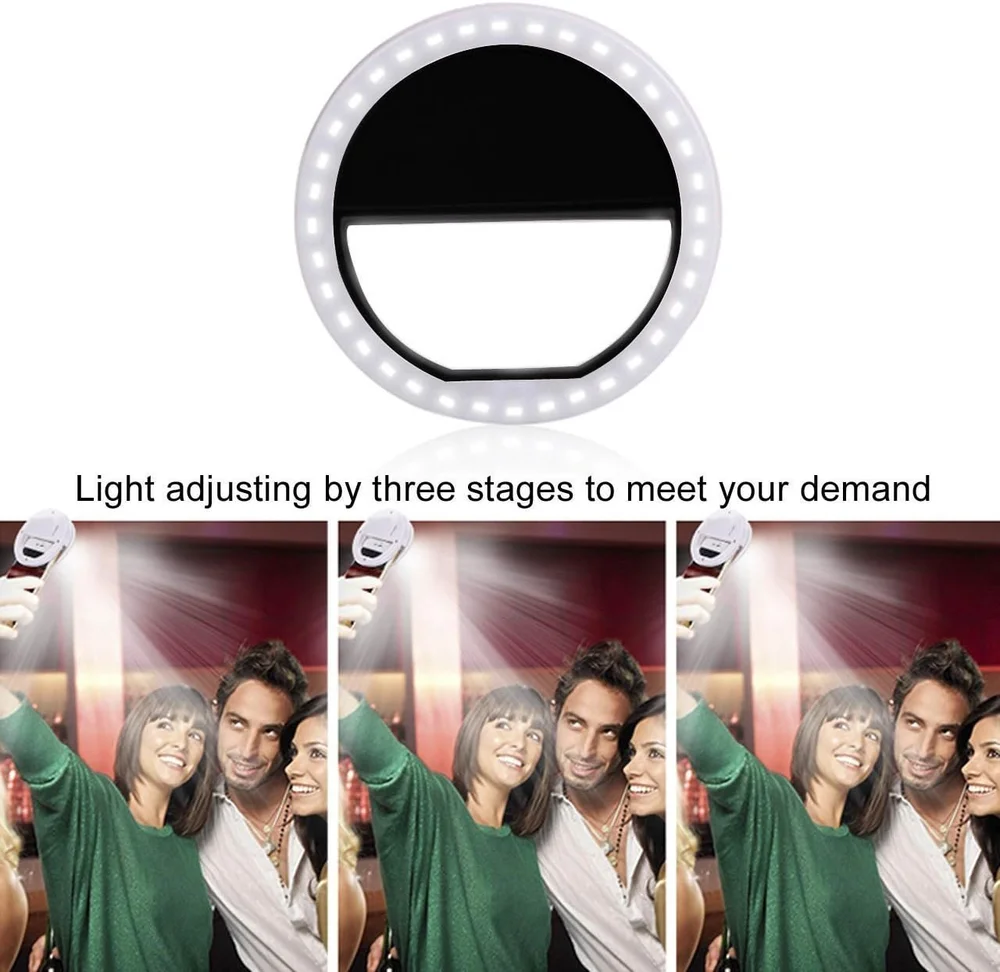 Imagem 2 de 5 do produto Luz Selfie Ring Light Clipe Anel LED Flash Celular Universal