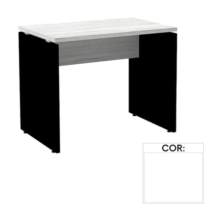Mesa De Escritório Pé Painel Pe25 Em Mdp 170 X 70 Cm Branca Com Base Branca
