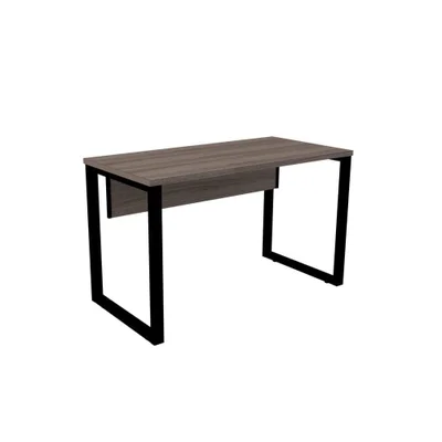 Mesa De Escritório Pé Tubular Pe25 Em Mdp 150 X 70 Cm Walnut E Base Preta