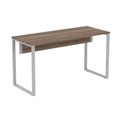 Mesa Escritório P25 Tub Pandin 150 Cm Largura X 70 Cm Profundidade Tampo Mdp Walnut Pé Aço Tubular Cinza