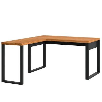 Mesa Escritório Em L Florence 135x157cm D3 Freijó Preto