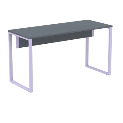 Mesa Escritório P25 Tub Pandin 150 Cm Largura X 70 Cm Profundidade Tampo Mdp Grafito Pé Aço Tubular Lilás