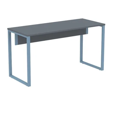Mesa Escritório P25 Tub Pandin 170 Cm (larg) X 70 Cm Prof Tampo Mdp Grafito Pé Aço Tubular Azul Dali