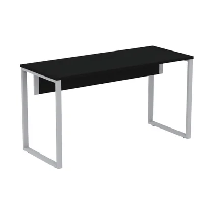 Mesa Escritório P25 Tub Pandin 170 Cm (larg) X 70 Cm (prof) Tampo Mdp Preto Pé Aço Tubular Cinza