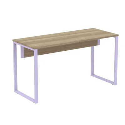 Mesa Escritório P25 Tub Pandin 150 Cm (larg) X 70 Cm (prof) Tampo Mdp Noce Pé Aço Tubular Lilás