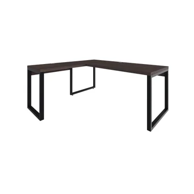 Mesa Em L Presidente 190x160x75cm Yon Terracota Estante Preta