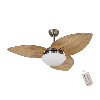 Ventilador De Teto Dormamu Bronze 3 Pás Rádica Freijó 110v Com Controle