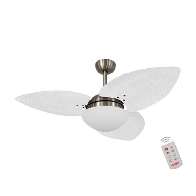 Ventilador De Teto Dormamu Bronze 3 Pás Palmae Branco 220v Com Controle