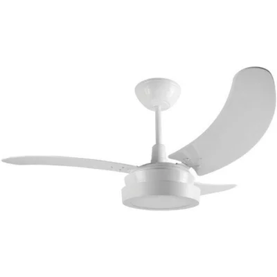 Ventilador Búzios LED Branco 220v 3 Pás Brancas