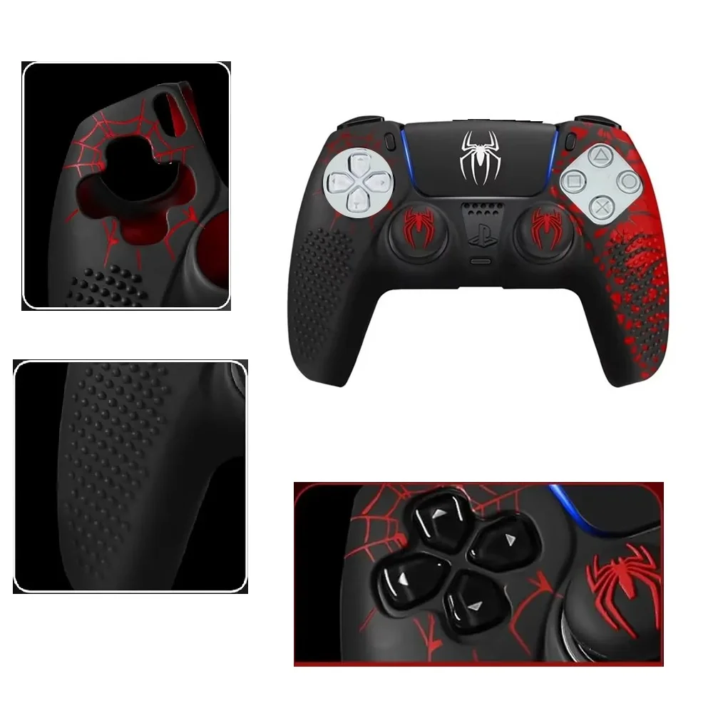 Imagem 3 de 4 do produto Capa Controle Dualsense Ps5 Antiderrapante Especial Spiderman Homem Aranha Acessório Silicone