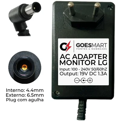 Fonte Para Monitor Tv Lg 19v 1.3a Conector Com Pino Central