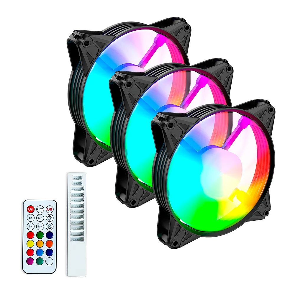 Imagem 5 de 5 do produto Kit Cooler Fan ARGB Com Hub E Controle Remoto – 3 Unidades 120mm Silencioso 32,05 Cfm