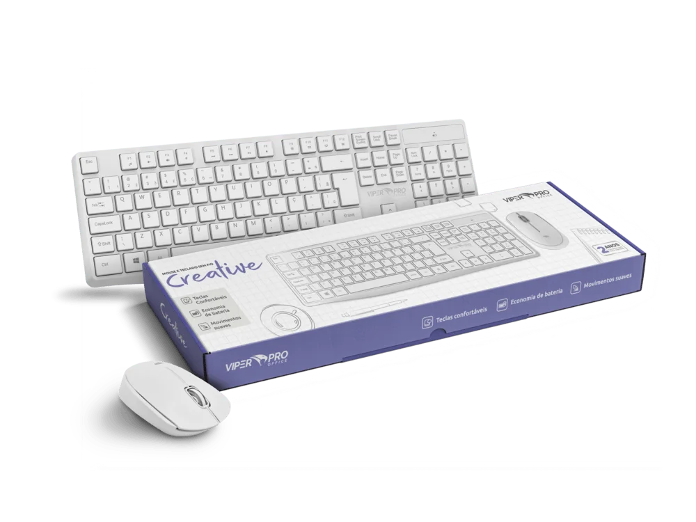 Imagem 3 de 5 do produto Kit Sem Fio Creative Branco Viper Pro Office Vo204