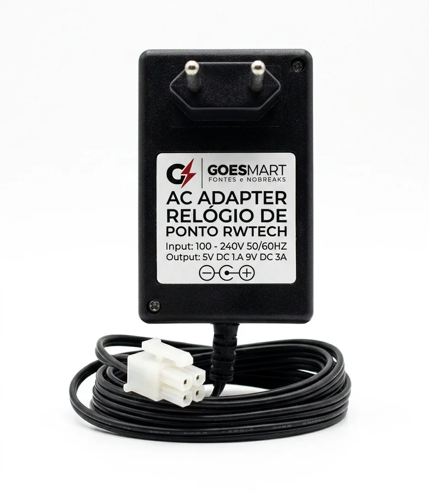 Imagem 5 de 5 do produto Fonte 5vdc 9vcv 4 Vias Relogio De Ponto Rwtech Bioprox-c 960