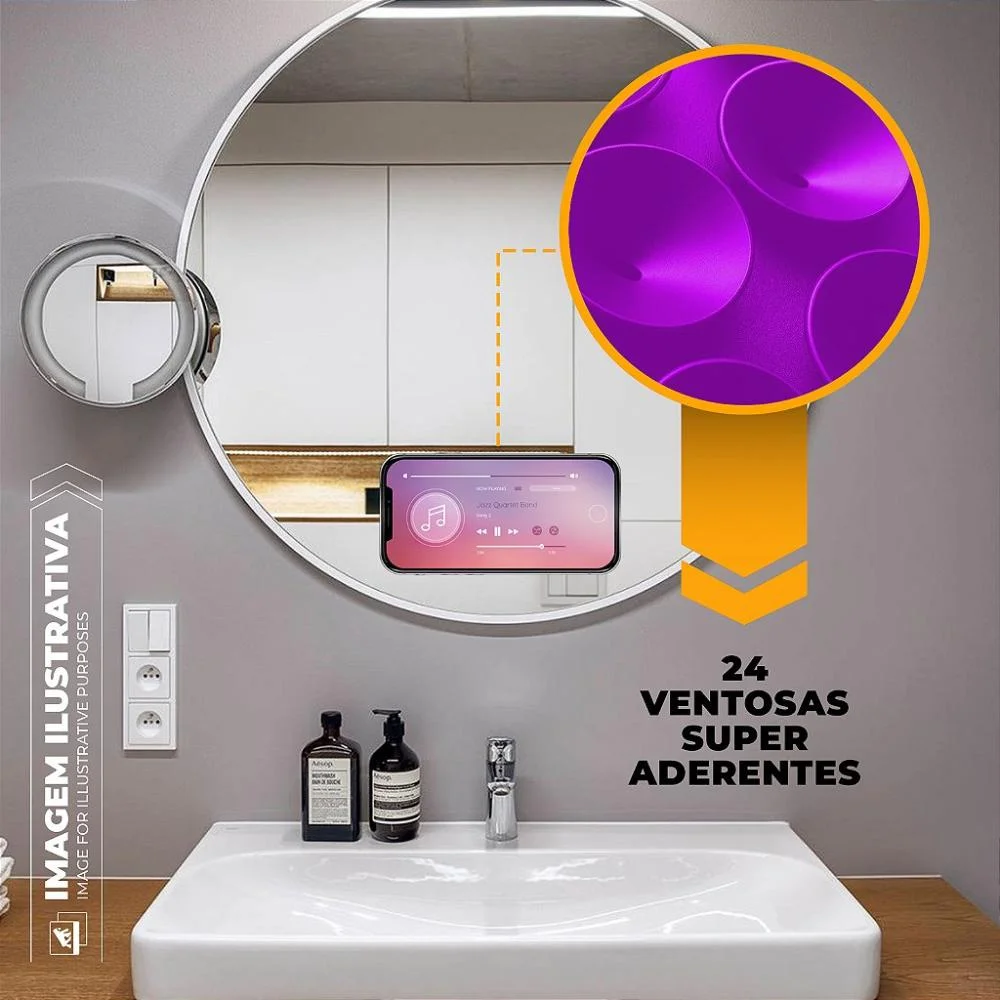 Imagem 3 de 5 do produto Kit Capa Crystal Slim Para Iphone 17 Pro +  Ventosa - Roxo - Gshield