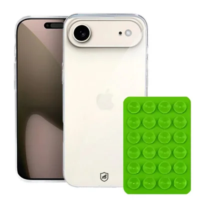 Kit Capa Crystal Slim Para Iphone 17 Air +  Ventosa - Verde - Gshield