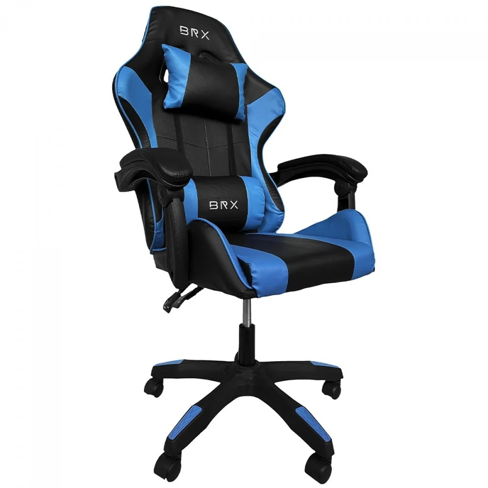 Imagem 2 de 5 do produto Cadeira Gamer Brx Impact Blue, Até 120Kg