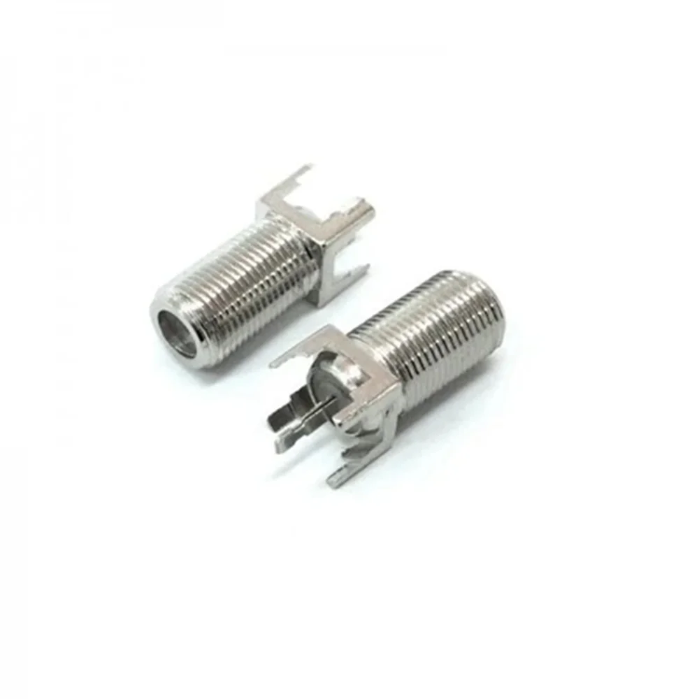 Imagem 4 de 5 do produto Kit 50x Conector F Fêmea Rosca 180° Para Placa PCi – Soldável