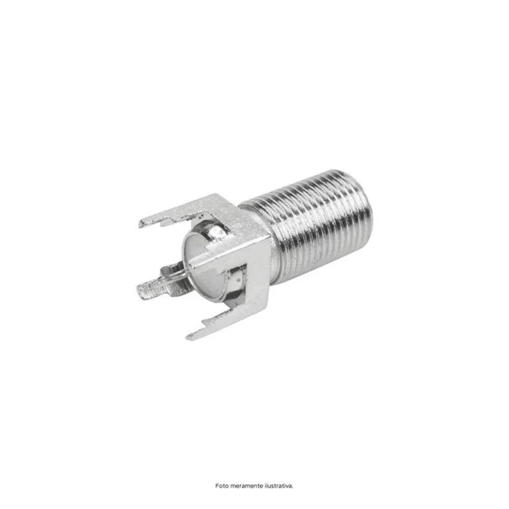 Imagem 5 de 5 do produto Kit 50x Conector F Fêmea Rosca 180° Para Placa PCi – Soldável