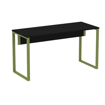 Mesa Escritório P25 Tub Pandin 170 Cm Largura X 70 Cm Profundidade Tampo Mdp Preto Pé Aço Tubular Verde