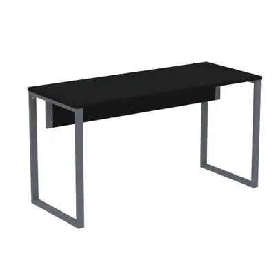 Mesa Escritório P25 Tub Pandin 170 Cm Largura X 70 Cm Profundidade Tampo Mdp Preto Pé Aço Tubular Grafito