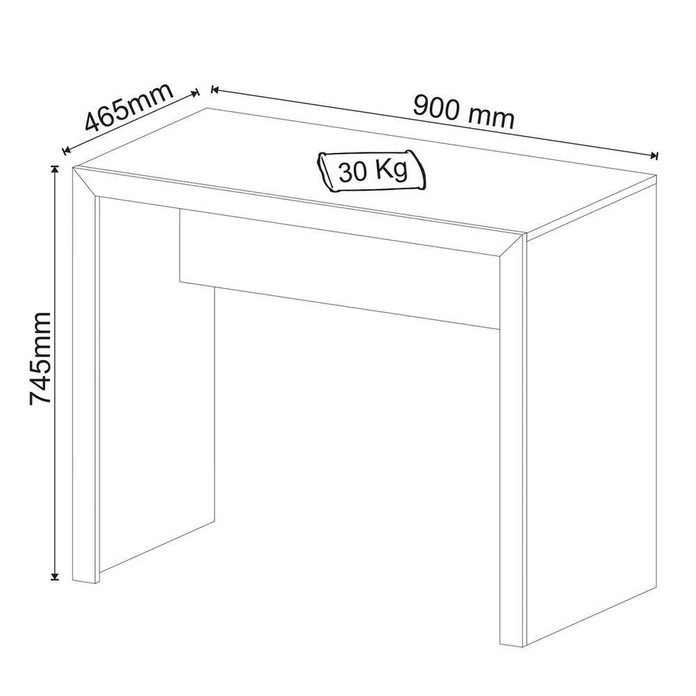 Imagem 5 de 5 do produto Mesa Para Escritório Escrivaninha 90 Cm Preto