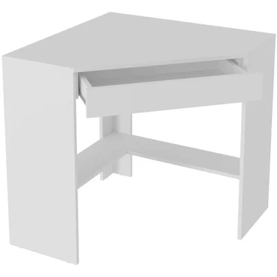 Mesa Escrivaninha De Canto Para Escritório 1 Gaveta Branco 15
