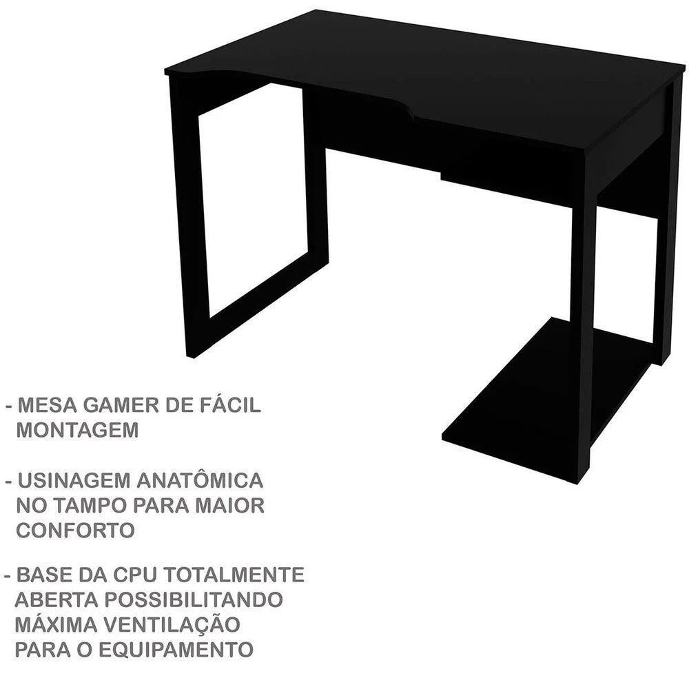 Imagem 4 de 5 do produto Mesa Para Escrivaninha Gamer Preto