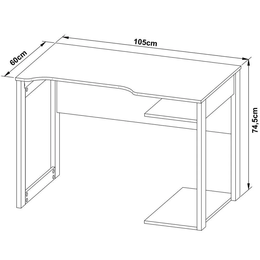 Imagem 5 de 5 do produto Mesa Para Escrivaninha Gamer Preto