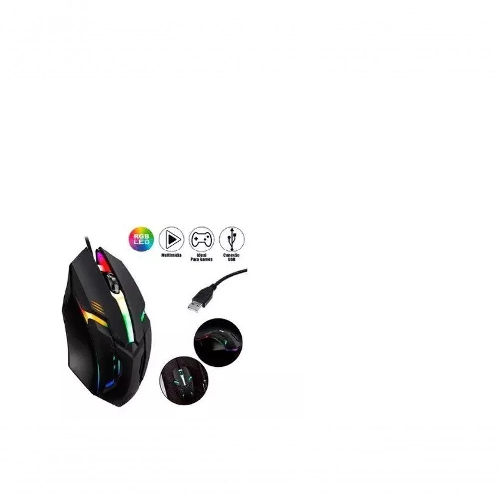 Imagem 4 de 5 do produto Mouse Gamer Com Fio RGB Jogos Computador 1200 Dpi Sb-s06