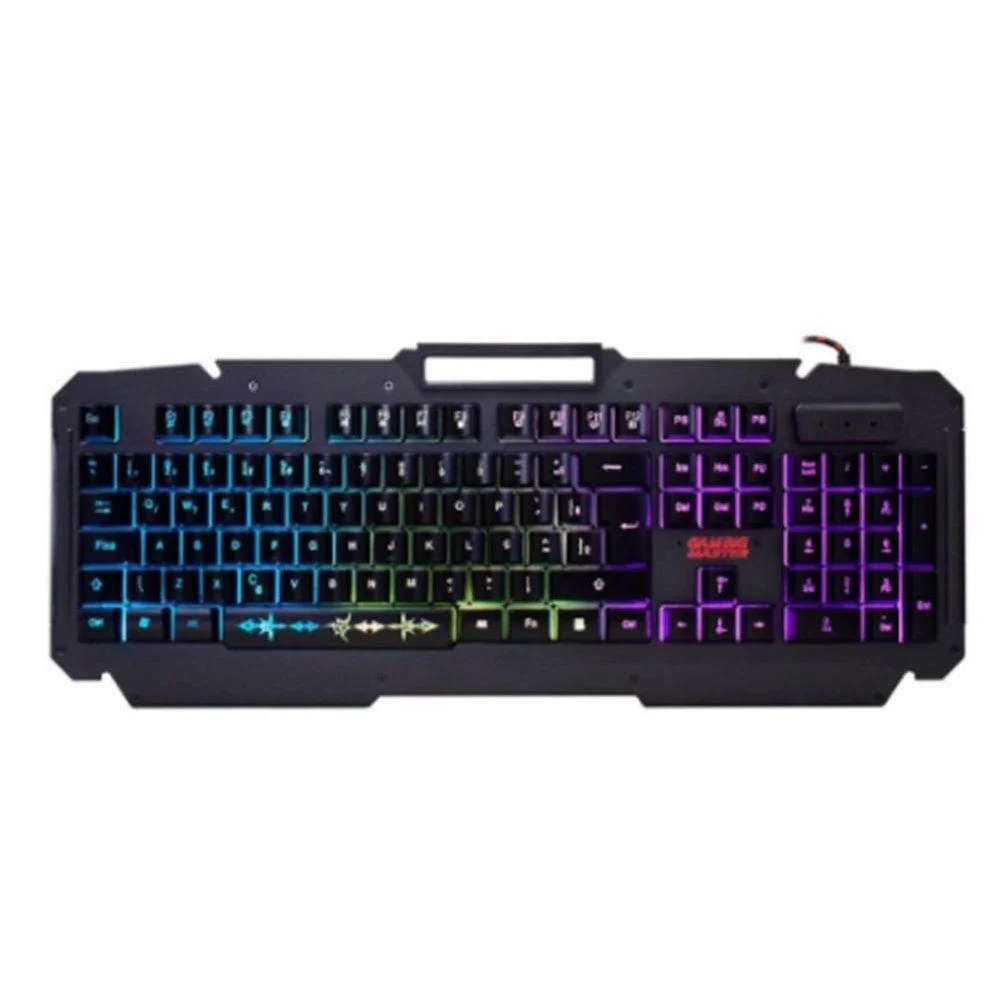 Teclado Usb Gamer Semi Mecânico Base Metal Com Suporte Teclado Usb Gamer Semi Mecânico Base Metal Com Suporte