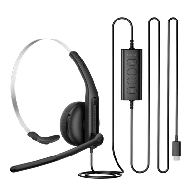 Headset usb Profissional Para Chamadas, Placa de som acoplada, Controles no cabo, Edifier Cc100