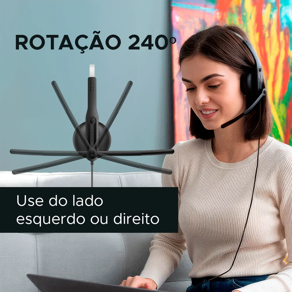 Imagem 4 de 5 do produto Headset usb Profissional Para Chamadas, Placa de som acoplada, Controles no cabo, Edifier Cc100