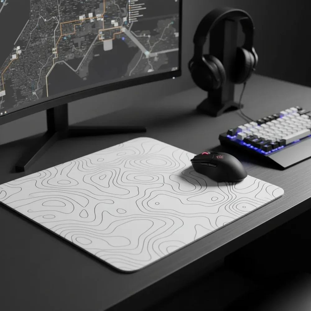 Imagem 3 de 5 do produto Mouse Pad Gamer Cm02 450x400mm Branco Abstrato - Atwe Eletrônicos