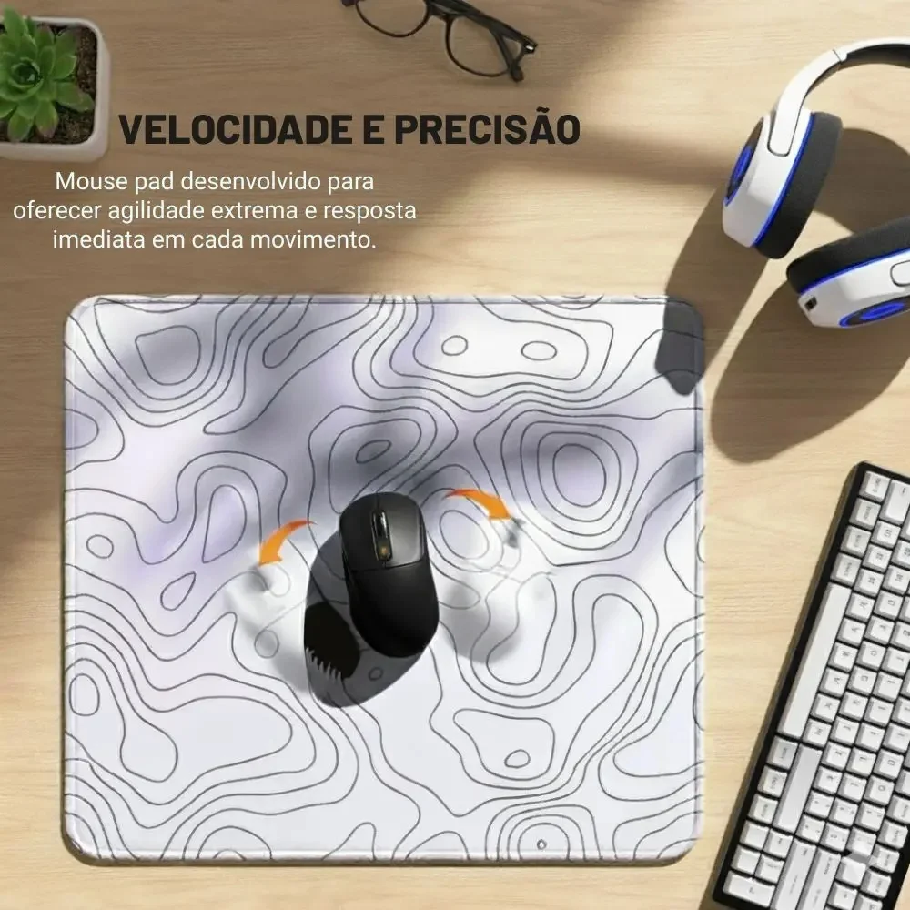 Imagem 5 de 5 do produto Mouse Pad Gamer Cm02 450x400mm Branco Abstrato - Atwe Eletrônicos