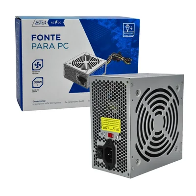 Fonte Atx Para PC 350w, Ventilador 120mm, Bivolt Ideal Para PC Gamer E Escritório Aitek - Atf-350