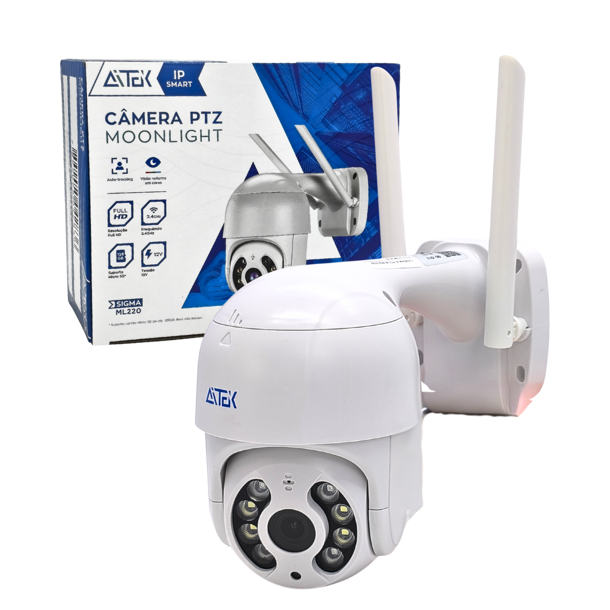Câmera De Segurança Ptz, Full Hd 1080p, Frequência 2.4ghz, Moonlight Sigma-ml220