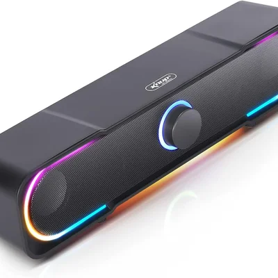 Knup Caixa De Som Gamer PC Tv Notebook Com LED RGB P2 Usb Potente, Preto, Kp-ro803