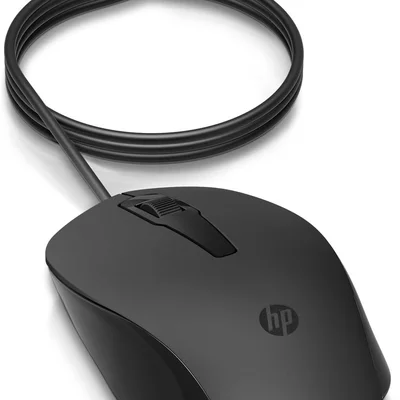 Mouse Usb Hp 150 - Plug And Play, Design Elegante, Ambidestro E Ergonômico, Sensor Óptico 1600 Dpi, Confortável E Preto