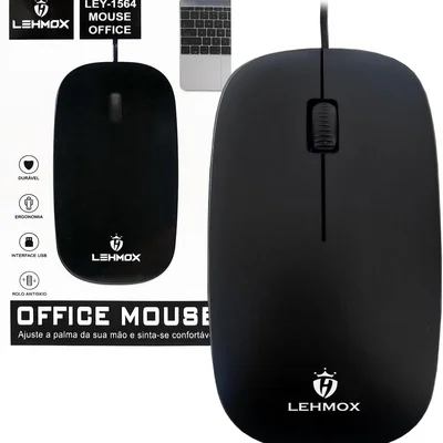 Mouse Com Fio Usb Óptico Ergonômico 3 Botões Ultra Leve (preto)