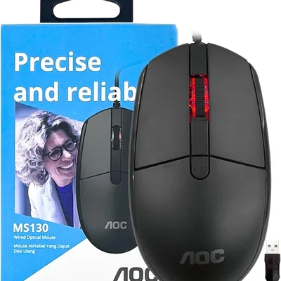 Mouse Para Computador E Notebook Com Fio Aoc Ms130 | 1000dpi Preto