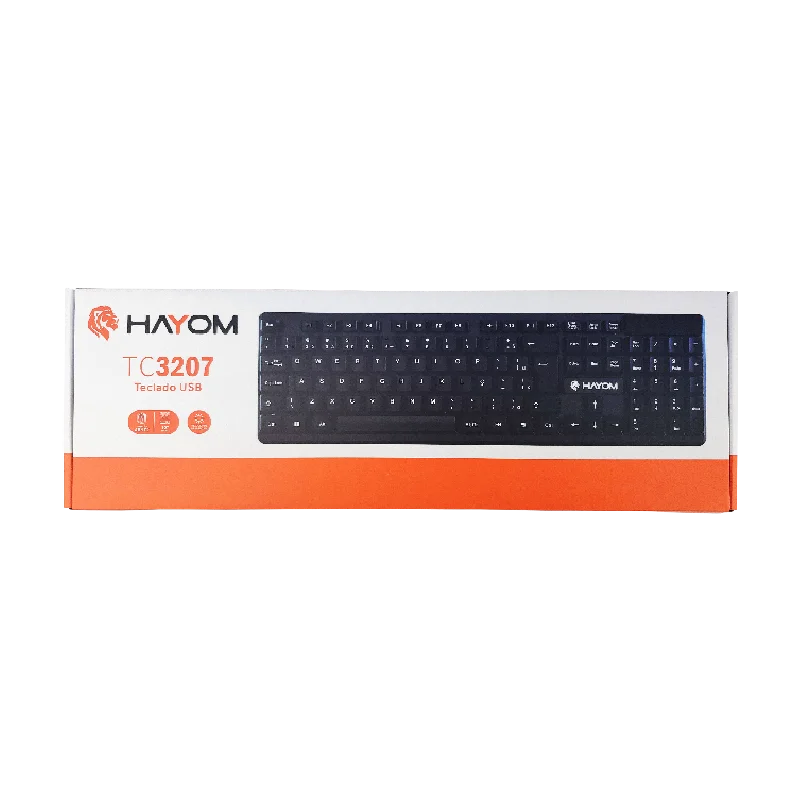 Imagem 2 de 3 do produto Teclado Hayom, Usb, Design Ergonômico, Abnt2, Preto - Tc3207