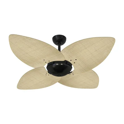 Ventilador De Teto Dormamu Nero Office 4 Pás Palmae Natural 110v