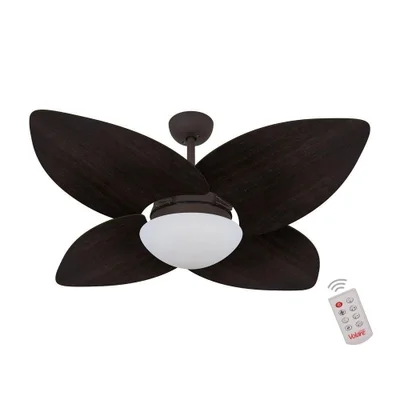 Ventilador De Teto Dormamu Marrom Texturizado 4 Pás 110v Com Controle