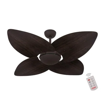 Ventilador De Teto Dormamu Marrom Texturizado Office 4 Pás 110v Com Controle