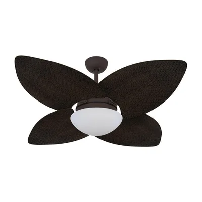 Ventilador De Teto Dormamu Marrom Texturizado 4 Pás Palmae 110v